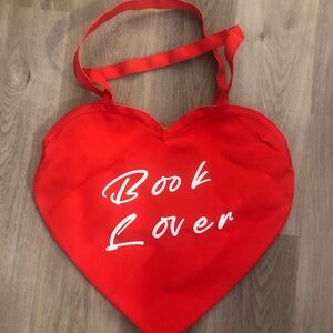✨ New! Handmade “Book Lover” Heart shaped XL Tote Bag ✨